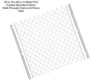 38 in. W x 48 in. H White PVC Coated Steel Bent Frame Walk-Through Chain Link Fence Gate