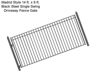 Madrid Style 14 ft. x 6 ft. Black Steel Single Swing Driveway Fence Gate