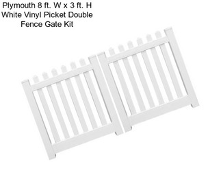 Plymouth 8 ft. W x 3 ft. H White Vinyl Picket Double Fence Gate Kit