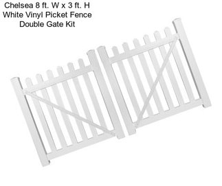 Chelsea 8 ft. W x 3 ft. H White Vinyl Picket Fence Double Gate Kit