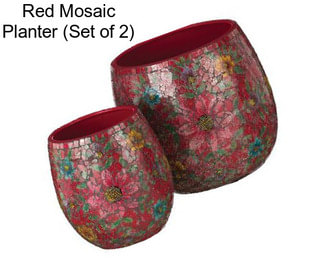 Red Mosaic Planter (Set of 2)