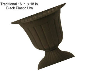 Traditional 16 in. x 18 in. Black Plastic Urn