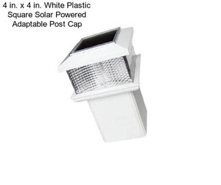 4 in. x 4 in. White Plastic Square Solar Powered Adaptable Post Cap