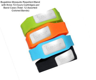 Bugables Mosquito Repellent Band with three 72-hours Cartridges per Band Case (Total: 12 Assorted Colored Bands)