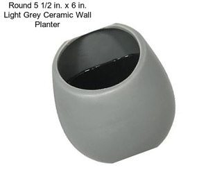 Round 5 1/2 in. x 6 in. Light Grey Ceramic Wall Planter