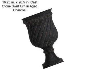 16.25 in. x 26.5 in. Cast Stone Swirl Urn in Aged Charcoal