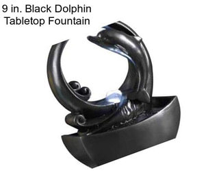 9 in. Black Dolphin Tabletop Fountain
