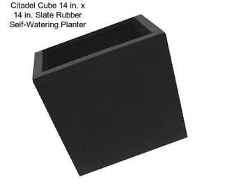 Citadel Cube 14 in. x 14 in. Slate Rubber Self-Watering Planter