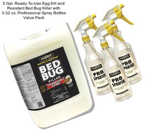 5 Gal. Ready-To-Use Egg Kill and Resistant Bed Bug Killer with 3-32 oz. Professional Spray Bottles Value Pack