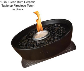 10 in. Clean Burn Ceramic Tabletop Firepiece Torch in Black