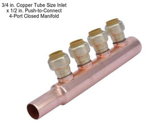 3/4 in. Copper Tube Size Inlet x 1/2 in. Push-to-Connect 4-Port Closed Manifold