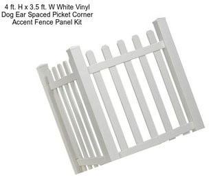 4 ft. H x 3.5 ft. W White Vinyl Dog Ear Spaced Picket Corner Accent Fence Panel Kit