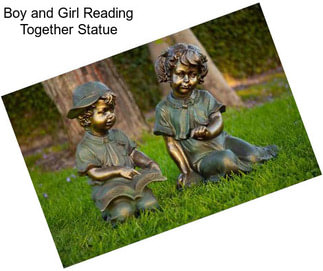 Boy and Girl Reading Together Statue