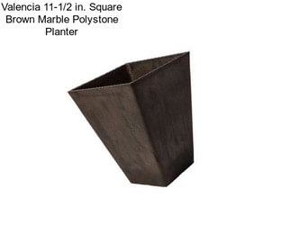 Valencia 11-1/2 in. Square Brown Marble Polystone Planter