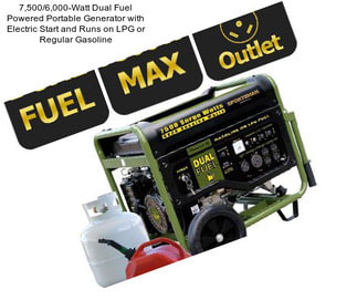 7,500/6,000-Watt Dual Fuel Powered Portable Generator with Electric Start and Runs on LPG or Regular Gasoline