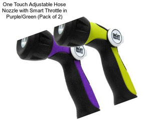 One Touch Adjustable Hose Nozzle with Smart Throttle in Purple/Green (Pack of 2)