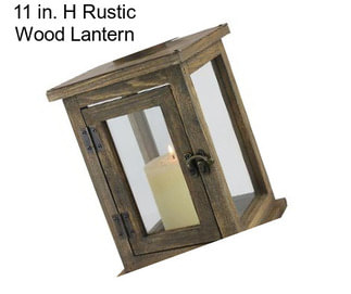 11 in. H Rustic Wood Lantern