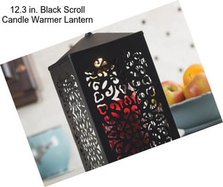 12.3 in. Black Scroll Candle Warmer Lantern