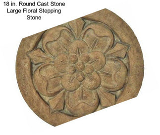 18 in. Round Cast Stone Large Floral Stepping Stone