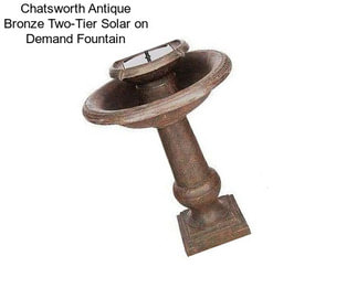 Chatsworth Antique Bronze Two-Tier Solar on Demand Fountain