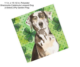 11 in. x 15-1/2 in. Polyester Shamrocks Catahoula Leopard Dog 2-Sided 2-Ply Garden Flag