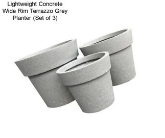 Lightweight Concrete Wide Rim Terrazzo Grey Planter (Set of 3)