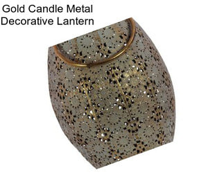 Gold Candle Metal Decorative Lantern