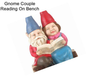 Gnome Couple Reading On Bench