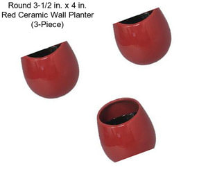 Round 3-1/2 in. x 4 in. Red Ceramic Wall Planter (3-Piece)