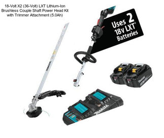 18-Volt X2 (36-Volt) LXT Lithium-Ion Brushless Couple Shaft Power Head Kit with Trimmer Attachment (5.0Ah)