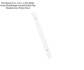 Pro Series 5 in. x 5 in. x 8 ft. White Vinyl Woodbridge Closed Picket Top Routed Line Fence Post