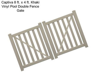 Captiva 8 ft. x 4 ft. Khaki Vinyl Pool Double Fence Gate