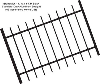 Brunswick 4 ft. W x 3 ft. H Black Standard-Duty Aluminum Straight Pre-Assembled Fence Gate