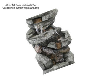 40 in. Tall Rock Locking 5-Tier Cascading Fountain with LED Lights