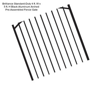 Brilliance Standard-Duty 4 ft. W x 5 ft. H Black Aluminum Arched Pre-Assembled Fence Gate