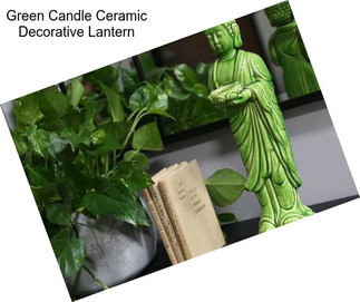 Green Candle Ceramic Decorative Lantern