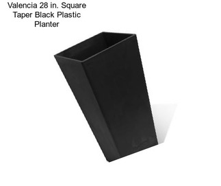 Valencia 28 in. Square Taper Black Plastic Planter