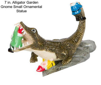 7 in. Alligator Garden Gnome Small Ornamental Statue