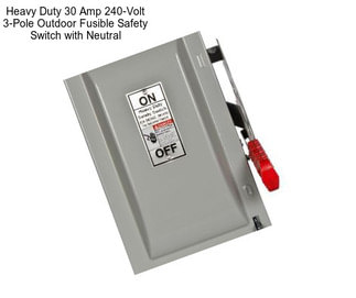 Heavy Duty 30 Amp 240-Volt 3-Pole Outdoor Fusible Safety Switch with Neutral
