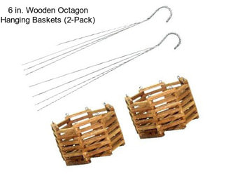 6 in. Wooden Octagon Hanging Baskets (2-Pack)