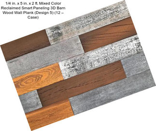 1/4 in. x 5 in. x 2 ft. Mixed Color Reclaimed Smart Paneling 3D Barn Wood Wall Plank (Design 5) (12 – Case)