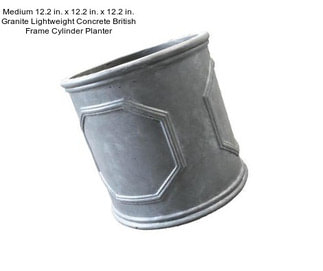 Medium 12.2 in. x 12.2 in. x 12.2 in. Granite Lightweight Concrete British Frame Cylinder Planter