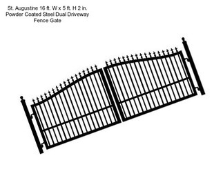 St. Augustine 16 ft. W x 5 ft. H 2 in. Powder Coated Steel Dual Driveway Fence Gate