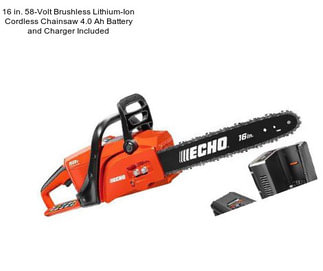 16 in. 58-Volt Brushless Lithium-Ion Cordless Chainsaw 4.0 Ah Battery and Charger Included