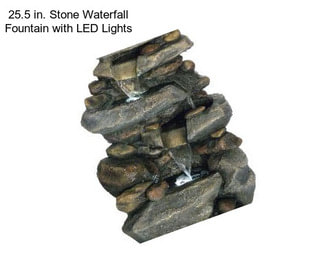 25.5 in. Stone Waterfall Fountain with LED Lights