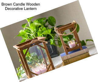 Brown Candle Wooden Decorative Lantern