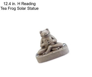 12.4 in. H Reading Tea Frog Solar Statue