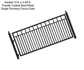 Sanibel 12 ft. x 4-4/5 ft. Powder Coated Steel Metal Single Driveway Fence Gate