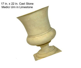 17 in. x 22 in. Cast Stone Medici Urn in Limestone