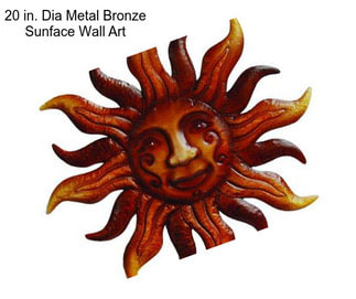20 in. Dia Metal Bronze Sunface Wall Art